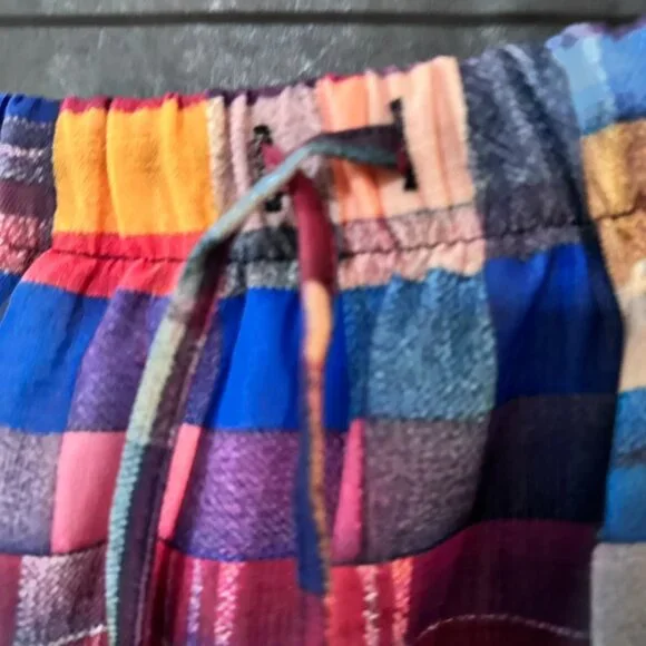 Peasant Madras Long Patchwork Tartan Plaid Skirt Buffalo Red Boho Winter Maxi - Picture 6 of 9